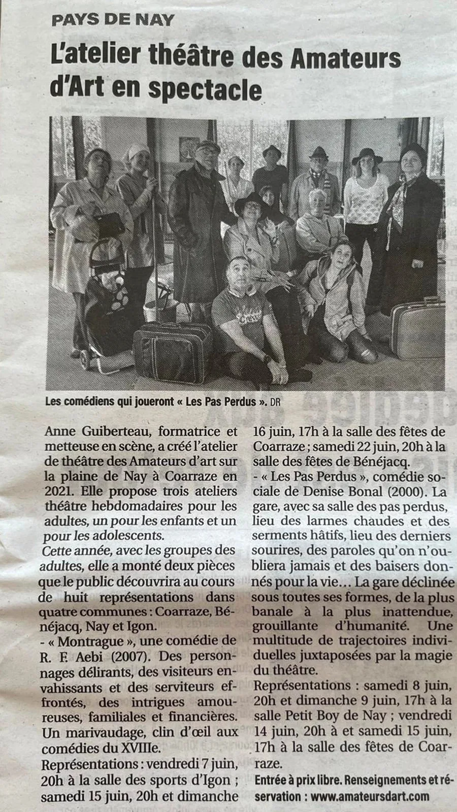 Article presse Amateurs d'Art